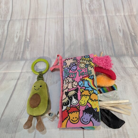 Jellycat Pony Tails Soft Cloth Book Horse Animals Texture Crinkly - Picture 5 of 5